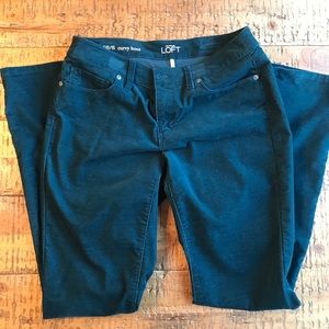 LOFT Curvy Boot Teal Corduroy Pants - EUC - Size 6